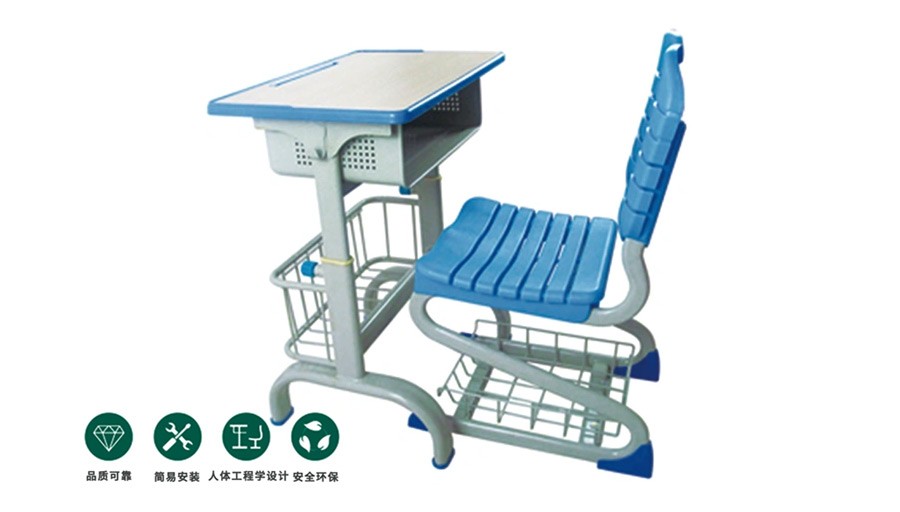 旋钮式手调升降异形课桌椅 RH-C003