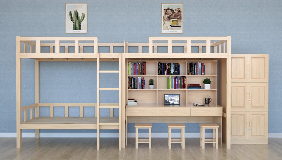 实木侧梯高低床 RH-B047